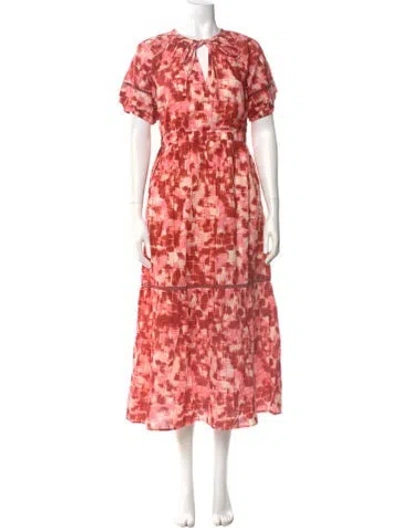 Pre-owned Banjanan Printed Long Dress W/ Tags In Pink