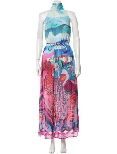 Pre-owned Banjanan Printed Long Dress W/ Tags In Pink