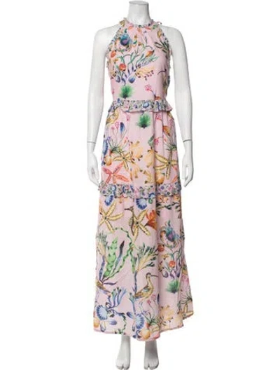 Pre-owned Banjanan Printed Long Dress W/ Tags In Pink