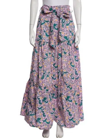 Pre-owned Banjanan Printed Long Skirt In Pink