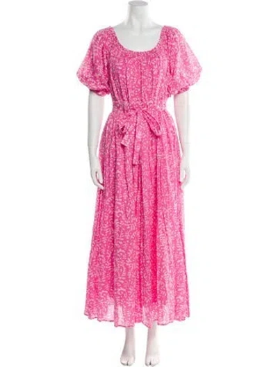 Pre-owned Banjanan Printed Midi Length Dress In Pink