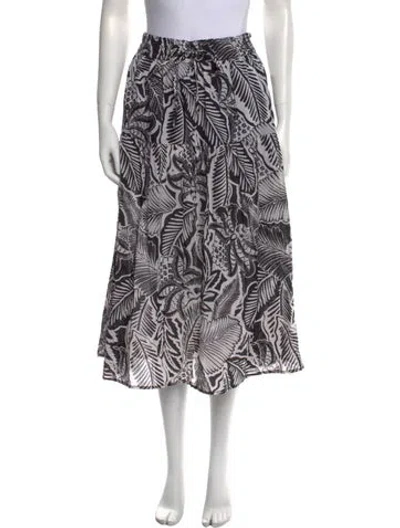 Pre-owned Banjanan Printed Midi Length Skirt In Black