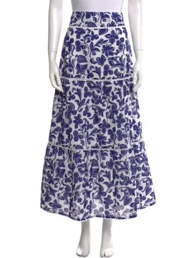Pre-owned Banjanan Printed Midi Length Skirt In Blue