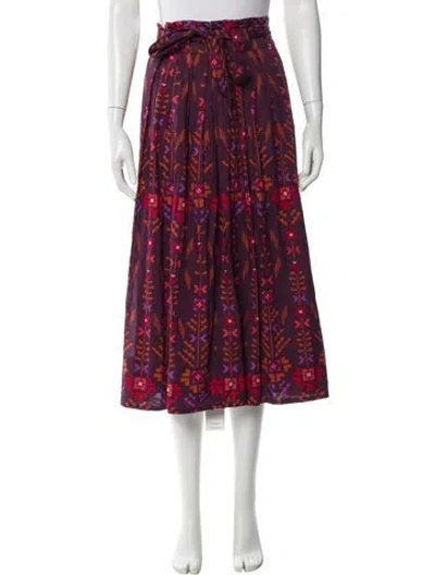Pre-owned Banjanan Printed Midi Length Skirt In Purple