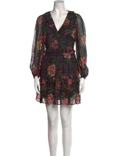 Pre-owned Banjanan Printed Mini Dress In Black