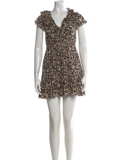 Pre-owned Banjanan Printed Mini Dress In Black