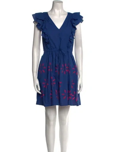 Pre-owned Banjanan Printed Mini Dress In Blue