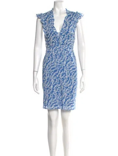 Pre-owned Banjanan Printed Mini Dress In Blue