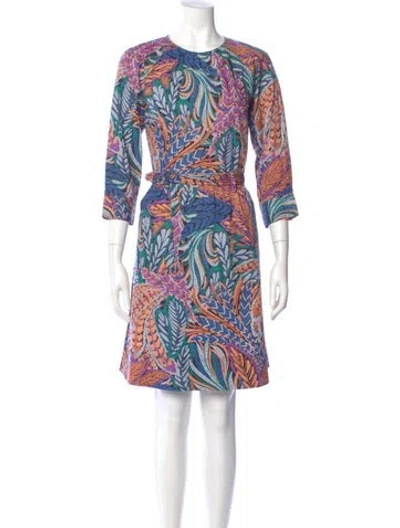 Pre-owned Banjanan Printed Mini Dress In Blue