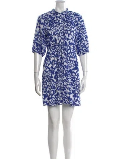Pre-owned Banjanan Printed Mini Dress In Blue