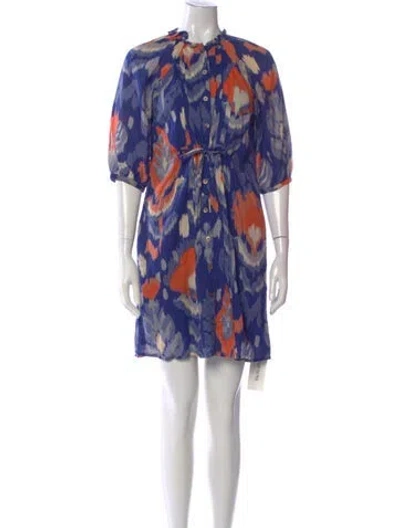 Pre-owned Banjanan Printed Mini Dress In Blue