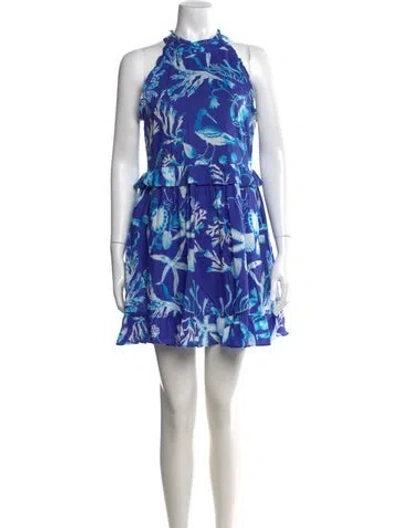 Pre-owned Banjanan Printed Mini Dress In Blue