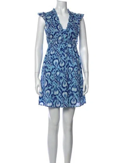 Pre-owned Banjanan Printed Mini Dress In Blue