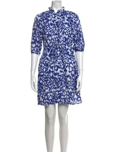 Pre-owned Banjanan Printed Mini Dress In Blue