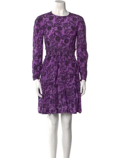 Pre-owned Banjanan Printed Mini Dress In Purple