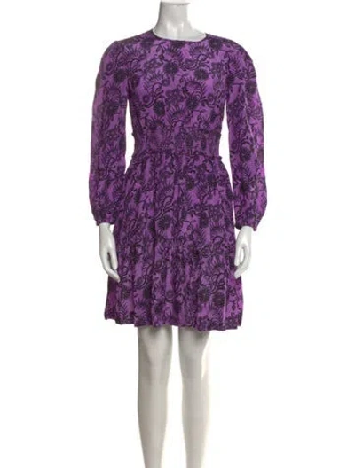 Pre-owned Banjanan Printed Mini Dress In Purple