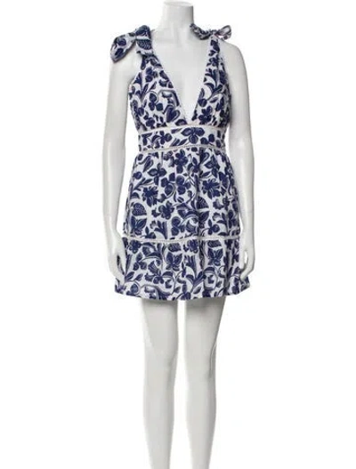 Pre-owned Banjanan Printed Mini Dress In White