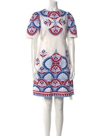 Pre-owned Banjanan Printed Mini Dress In White