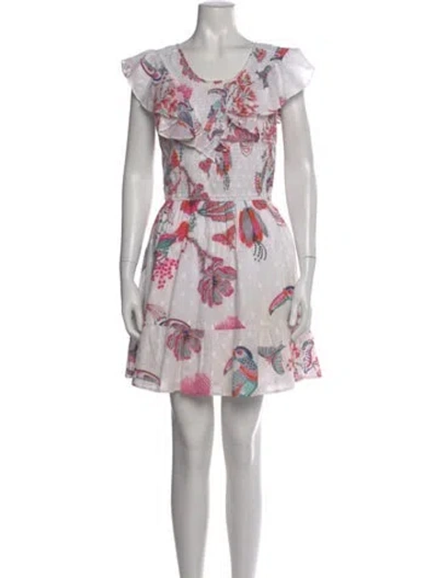 Pre-owned Banjanan Printed Mini Dress In White