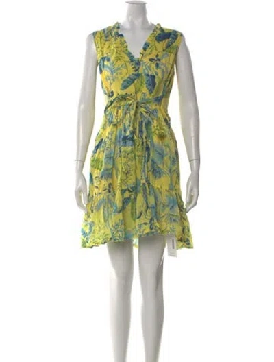 Pre-owned Banjanan Printed Mini Dress In Yellow