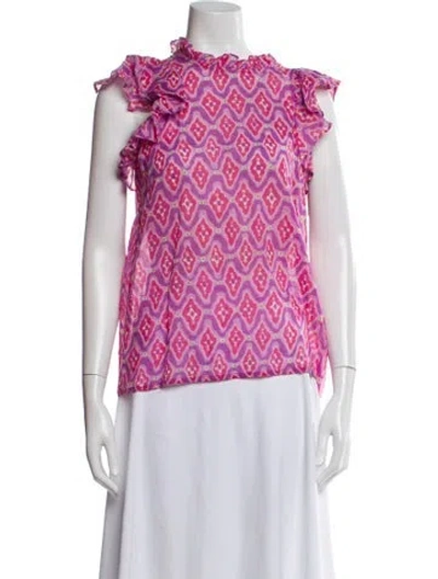 Pre-owned Banjanan Printed Sleeveless Blouse In Pink