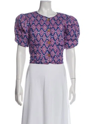 Pre-owned Banjanan Printed Vest In Purple