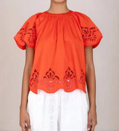 Banjanan Rada Crewneck Top In Sunset In Orange