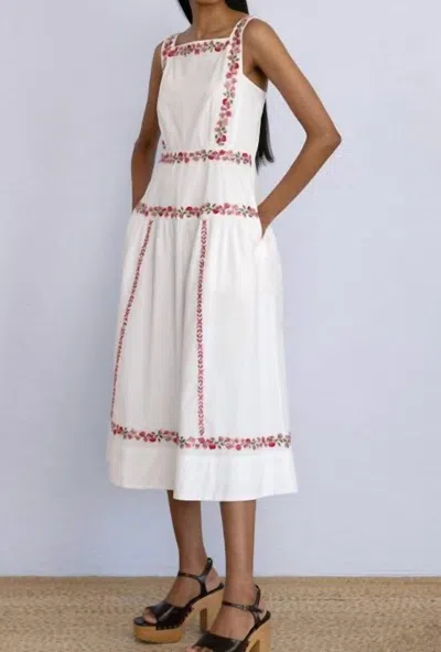 Banjanan Rasia Dress In Ivory Flame In White