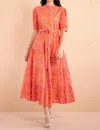 Banjanan Saylor Midi Dress In Gaia Nectarine In Orange