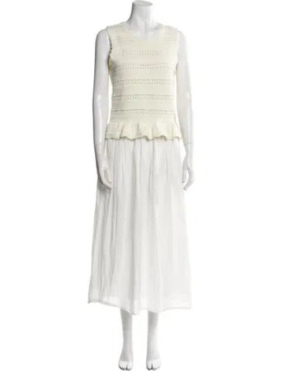 Pre-owned Banjanan Scoop Neck Long Dress In Neutral