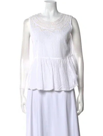 Pre-owned Banjanan Scoop Neck Sweater In White