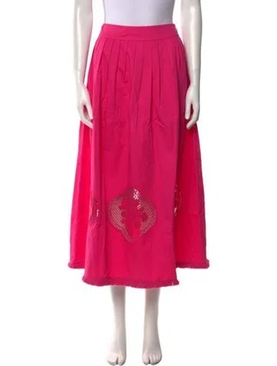 Pre-owned Banjanan Sequin Embellishments Midi Length Skirt In Pink