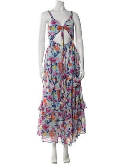 Pre-owned Banjanan Serafina Long Dress In Blue