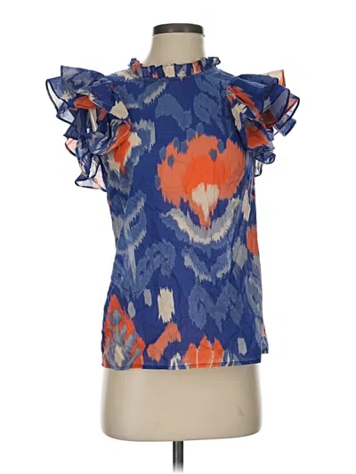Pre-owned Banjanan Short Sleeve Blouse In Blue