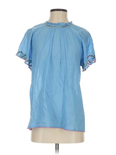 Pre-owned Banjanan Short Sleeve Blouse In Blue