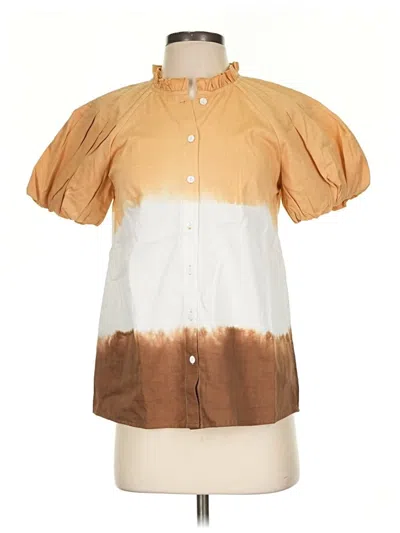 Pre-owned Banjanan Short Sleeve Blouse In Brown