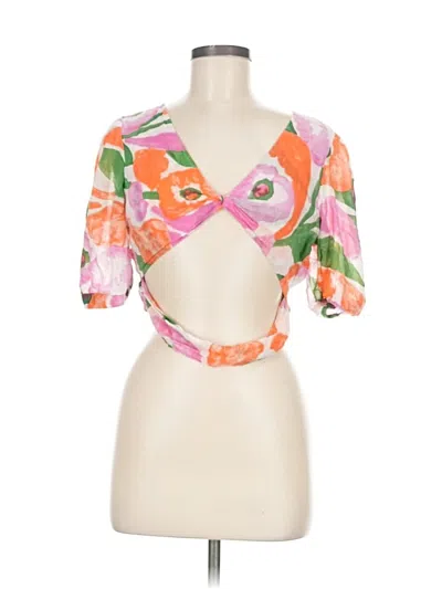 Pre-owned Banjanan Short Sleeve Blouse In Orange