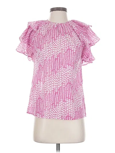 Pre-owned Banjanan Short Sleeve Blouse In Pink