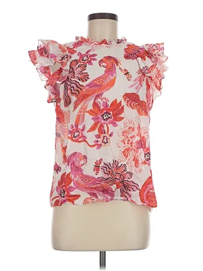 Pre-owned Banjanan Short Sleeve Blouse In Pink