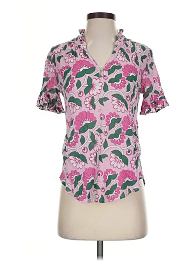 Pre-owned Banjanan Short Sleeve Blouse In Pink