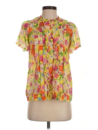 Pre-owned Banjanan Short Sleeve Blouse In Yellow
