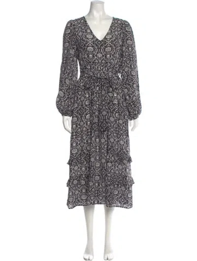 Pre-owned Banjanan Silk Long Dress In Black