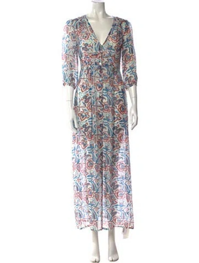 Pre-owned Banjanan Silk Long Dress In Multi