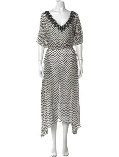 Pre-owned Banjanan Silk Long Dress In Multi
