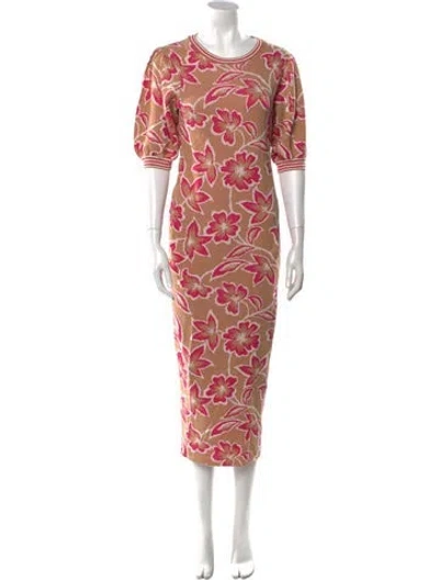 Pre-owned Banjanan Silk Long Dress In Pink