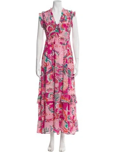 Pre-owned Banjanan Silk Long Dress In Pink