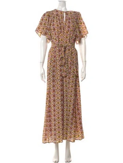 Pre-owned Banjanan Silk Long Dress In Pink