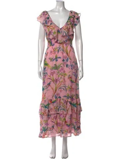 Pre-owned Banjanan Silk Long Dress In Pink