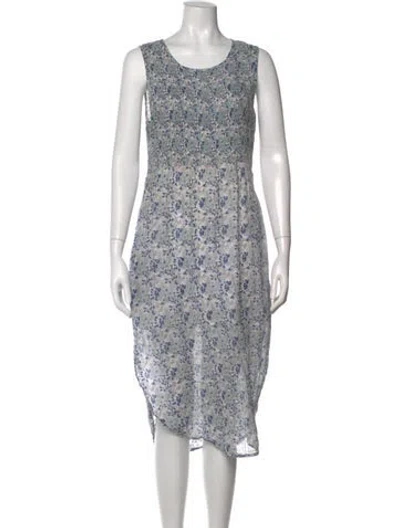 Pre-owned Banjanan Silk Midi Length Dress In Blue