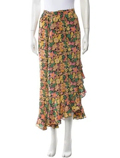 Pre-owned Banjanan Silk Midi Length Skirt In Neutral